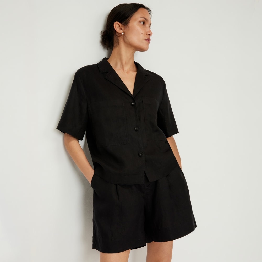 Everlane Linen Workwear Shirt Black - Picture 5 of 7